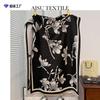 Magnolia Flower Branches Imitation Cashmere Scarf Female Elegant Senior Gradual Change Black Shawl Send Elders Scarf