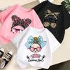 Children's Clothing Summer Fun Girl Print T-shirt Children's Fashion Short Sleeved T-shirt Round Neck Top for Girls