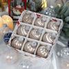 9pcs Plastic Christmas Silk Thread Balls Round Christmas Tree Hanging Ball  Hotel Office