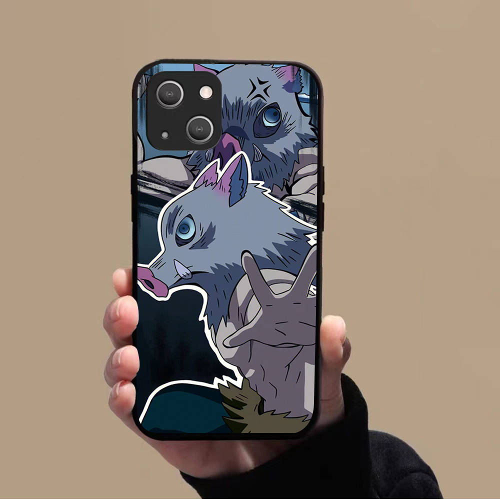 KK-10 Demon Slayer Soft Black Case for iPhone XR 14 15 11 12 13 6 7 8 X XS Pro Max Samsung S22 S23 S21 S24 FE Ultra S8 Plus