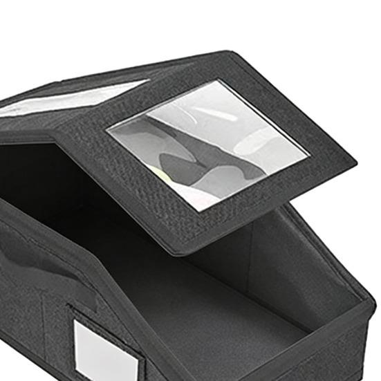 Hat Storage Box, Stackable Space-Saving Design, with Zipper Closure Organizer, Dustproof Clear Window Hat Container, for Men Women Hat Organize