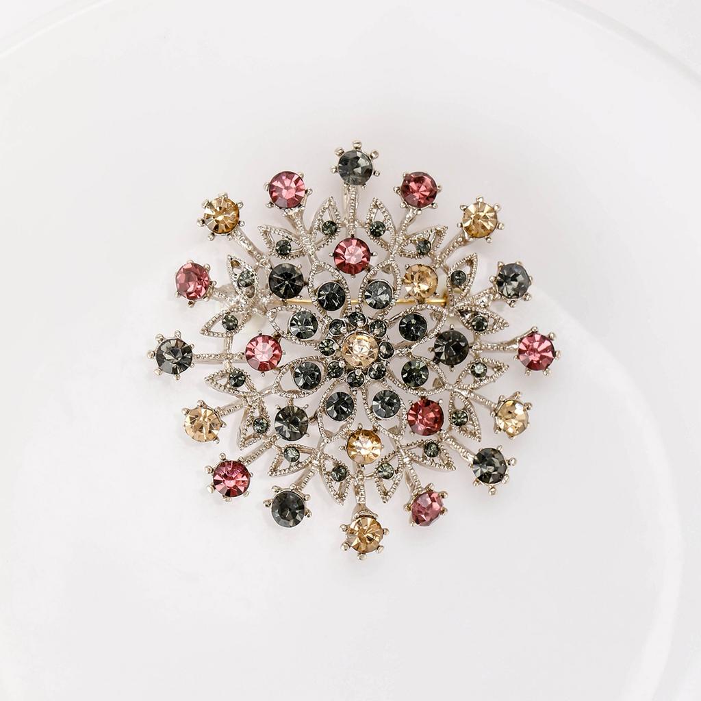 Original Single Rhinestone Crystal Multi-Color Large Flower Brooch Brooch Clothing Accessories