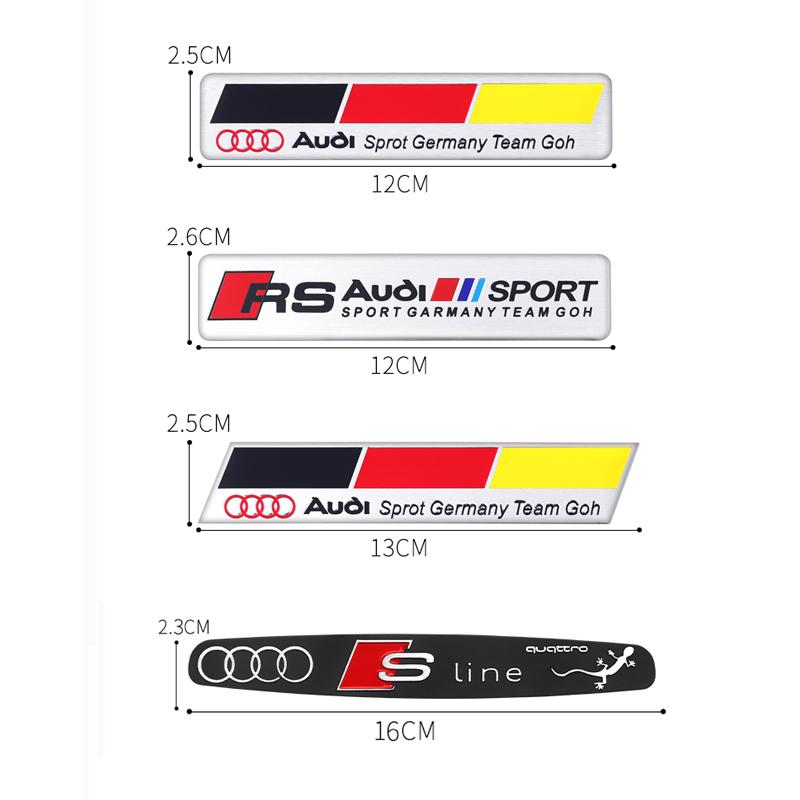 New Aluminium Sport Edition Badge Stickers Car Bumper Trunk Badge Decals For T Sline A3 A1 A4 B8 B7 A6 C7 A5 A7 A8 B9 B6 C6 Q2 Q3