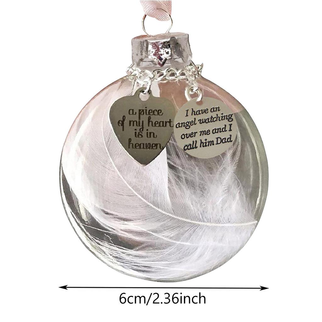 Очаровательный шар в форме сердца с перьями ангела, кулон «Часть моего сердца на небесах», памятный шар, украшение для дома, кулон