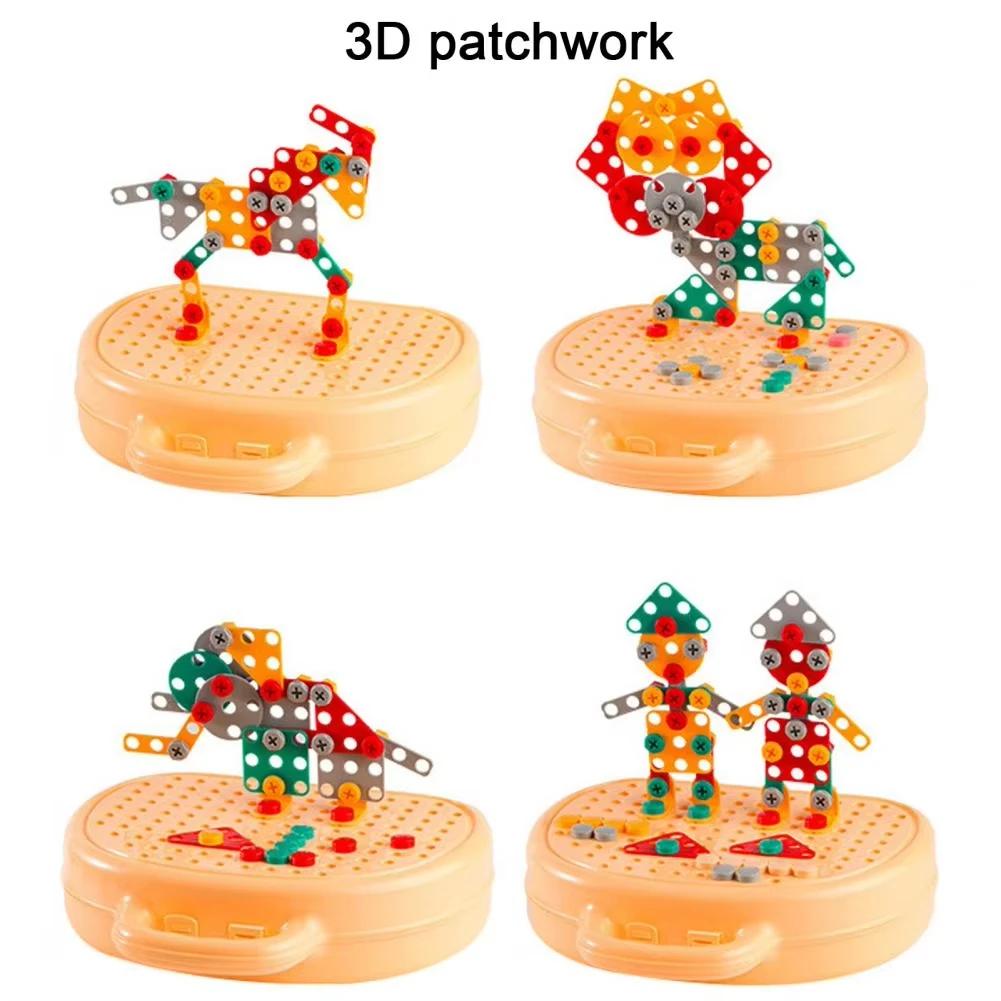 non-toxic Pretend Play Educational Assembling Toolbox Toy Electric Screwdriver Screwing Repair 4-6 year Montessori Kids Repair Toolbox Toy