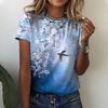 Женская 3D летняя персонализированная футболка с коротким рукавом и круглым вырезом, с принтом свежих цветов