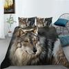 Полиэстеровое постельное белье из двух или трех предметов с цифровой печатью серии «Волк»