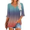 3/4 рукава топы для женщин повседневные оборки V-образный вырез футболки рабочие блузки нарядные туники топы