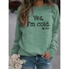 Да, мне холодно 24:Пуловер с круглым вырезом и длинными рукавами с надписью 7 букв