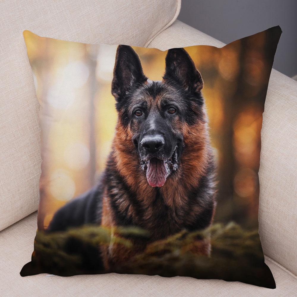 Sofa Home Pillowcase German Shepherd  Decoration Pet Animal Cushion