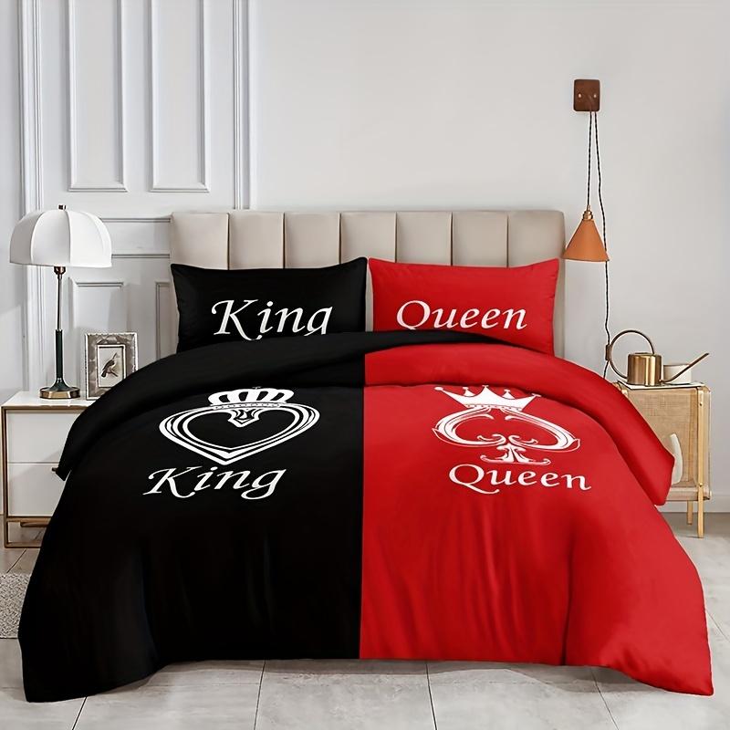 Комплект постельного белья King&Queen с 3D-принтом, комплект пододеяльников, приятный к коже, одноразмерный, двуспальный, декор для спальни, комплект пододеяльников, рождественские подарки