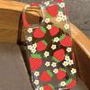 For iPhone 14 Phone Cases Soft TPU Mobile Back Cover with Strawberry Imprinted