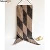 Checkerboard Checkerboard Scarf Faux Cashmere Fall and Winter Padded Fur Side Paragraph Thickened Warm Plush Scarf