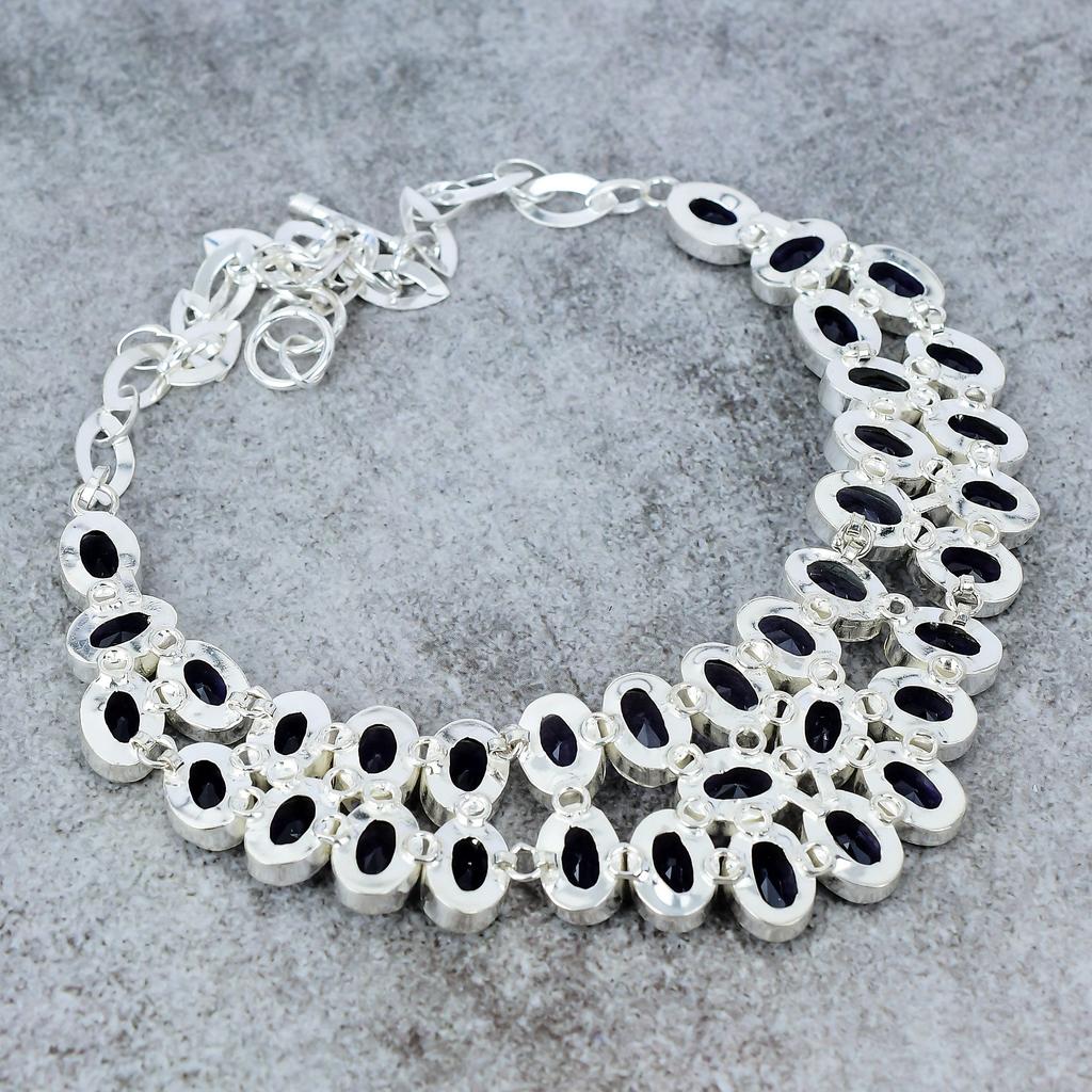 Amethyst Gemstone Handmade 925 Sterling Silver Jewelry Necklace 18" M-315