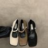 Туфли на высоком каблуке черные Мэри Джейн маленькие кожаные туфли женская обувь 2025 новые весна и осень ретро квадратный носок французские одинарные туфли