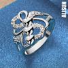 925 Sterling Silver Charming Three Heart Ring Fashionable Wedding Jewelry