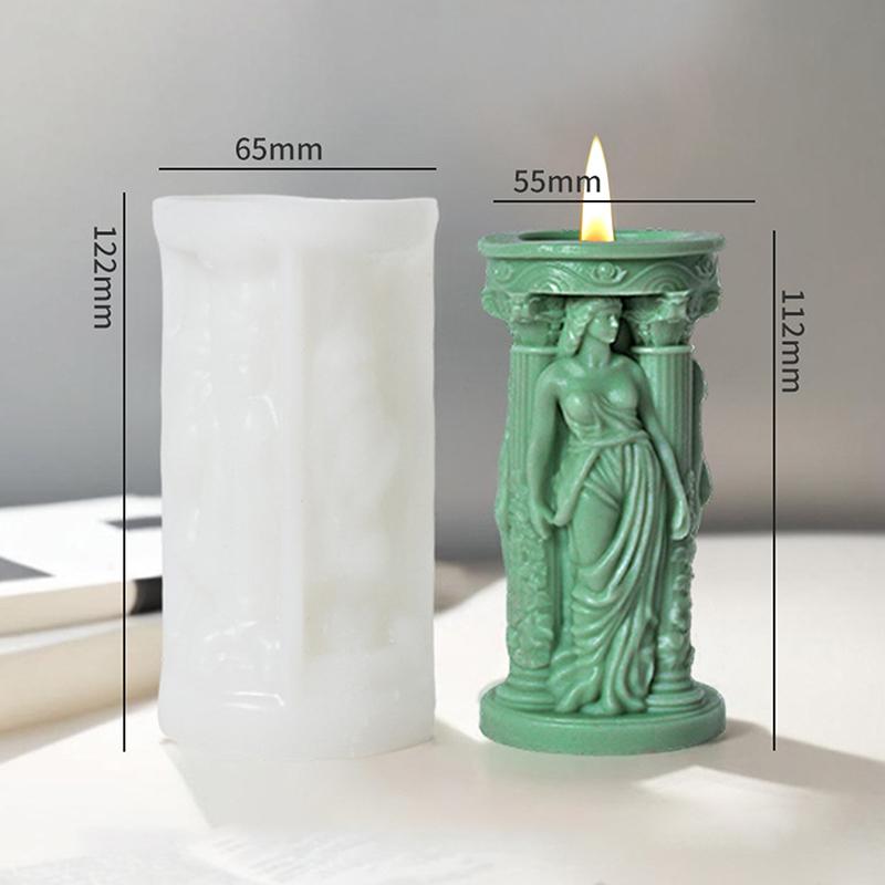 Силиконовая форма для свечей «Греческая богиня Афина», форма для свечей «Римская колонна», форма для изготовления гипса для ароматерапии своими руками