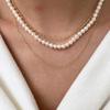 92.5 Silver 14K Gold Freshwater Pearl Necklace (7006502)