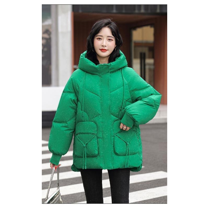 Зимняя женская теплая толстая куртка с капюшоном, повседневная свободная куртка с хлопковой подкладкой, верхняя одежда средней длины