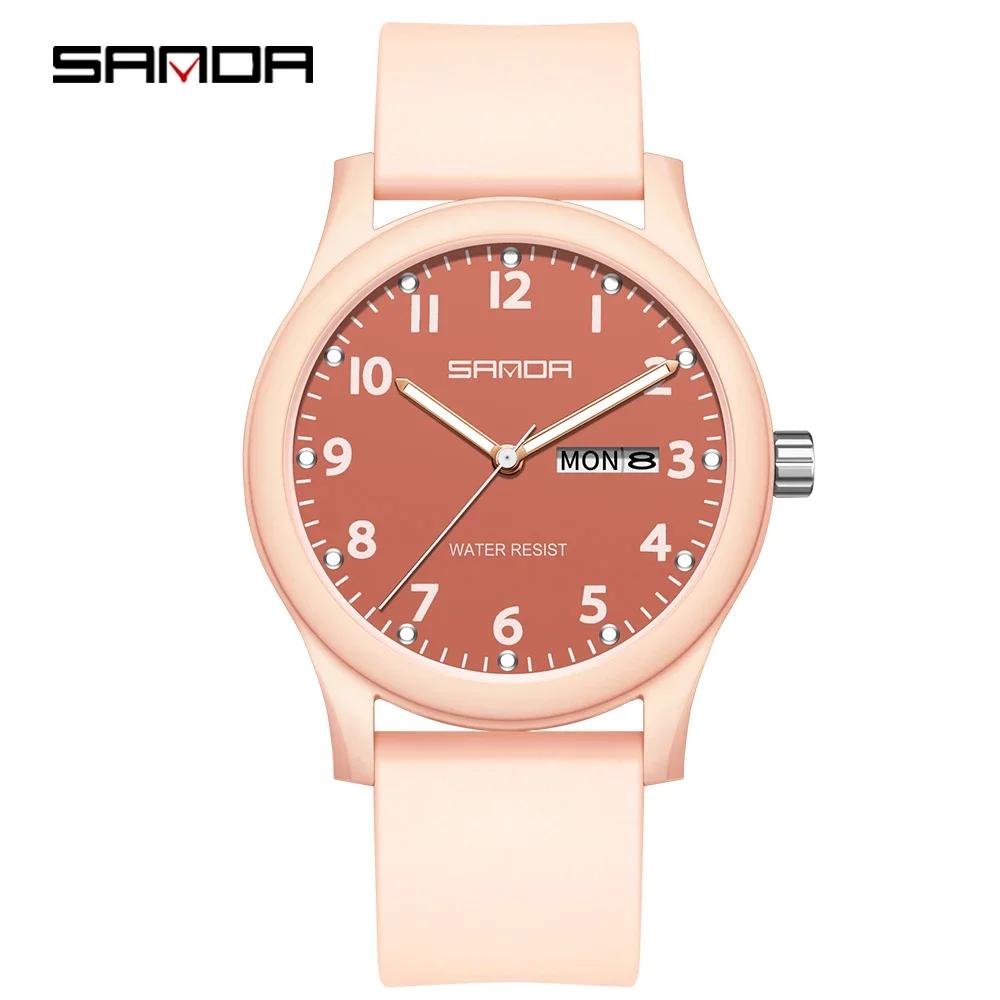 SANDA 3263 Calendar Waterproof 2 Women's Minimalist Women's Quartz Watch Clock Minimalist Style