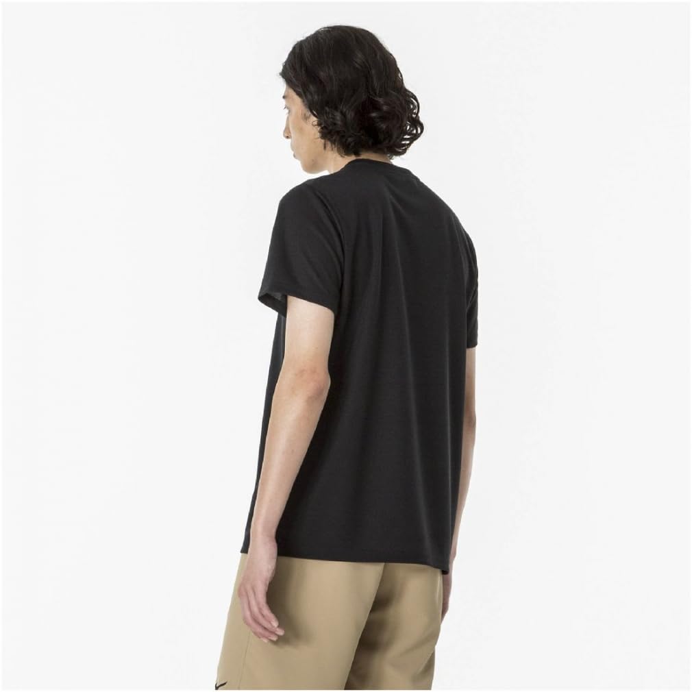 Mizuno Тренировочная одежда с коротким рукавом, с большим логотипом L на футболке, влагоотводящая, быстросохнущая, черная, (32MAA155)