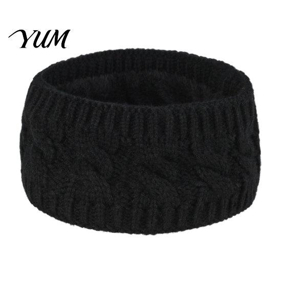 Knitted Headband with Fleece Lining Winter for Women, Soft Lined Thermal Hair Ear Warmers Women Band, Thickened Plush Warmer Cold Weather Outdoor