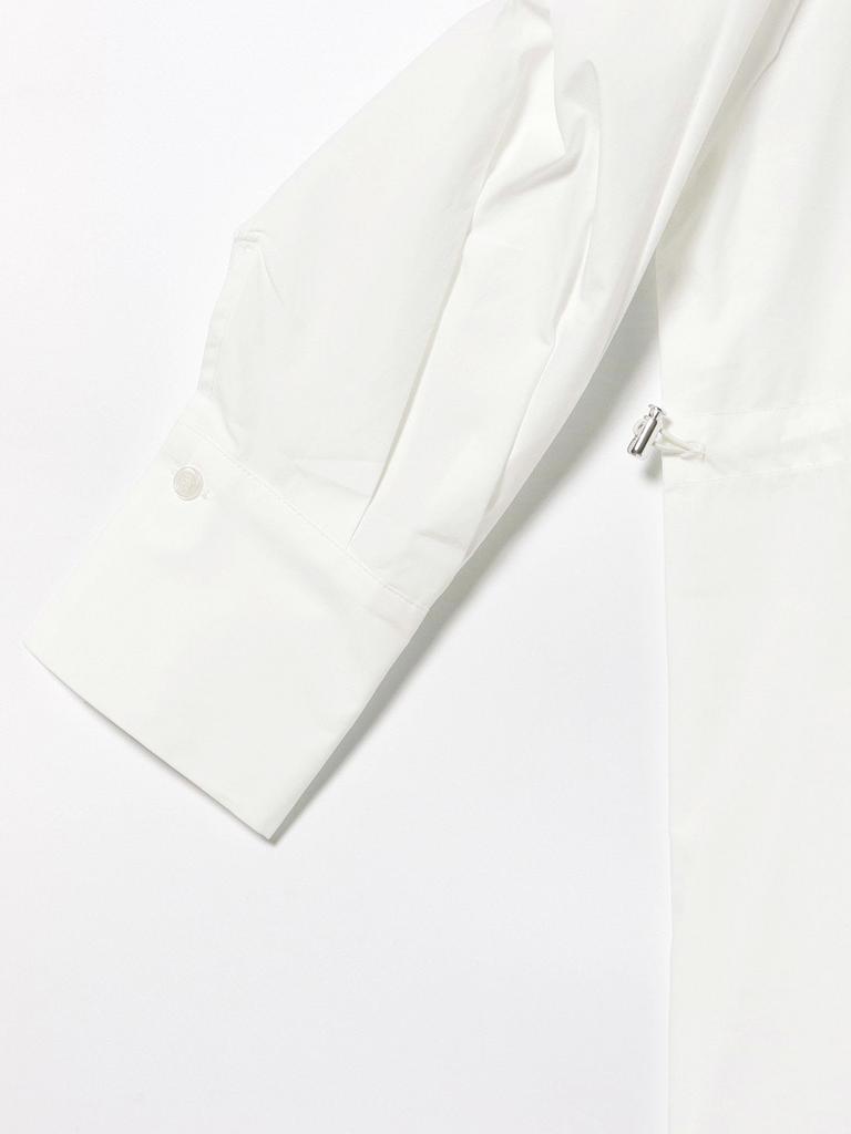 Beams Heart Women's Drawstring Long Shirt Dress, Off White, One Size