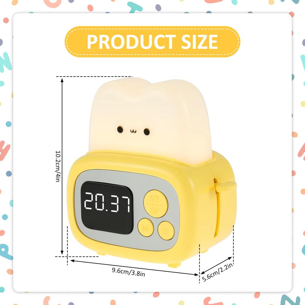Kid Alarm Clock Night Light Digital Clock Wake Orologio Bedroom Bedside Timer Cute Luminous Bread Reminder Reloj
