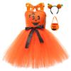 Girls Light Up Halloween Cosplay Costume Carnival Fancy Girl Vampire Performance Masquerade Pumpkin Party Dress