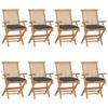 Day and Night - Day and Night Garden Chairs 8 Units Teak Wood with Anthracite Gray Cushions