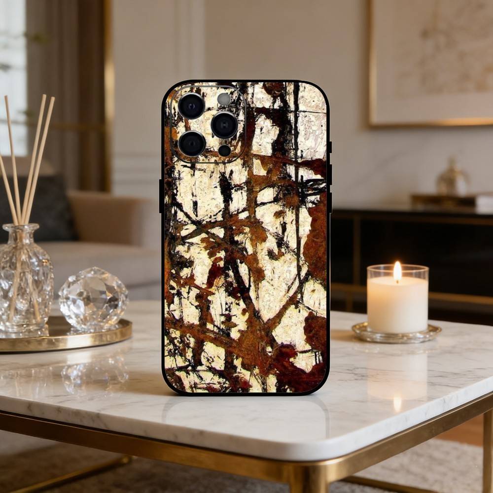 R-Retro Industrial Style Rusty Phone Case For iPhone 17 16 15 14 13 12 Max Plus Silicone Black Cover