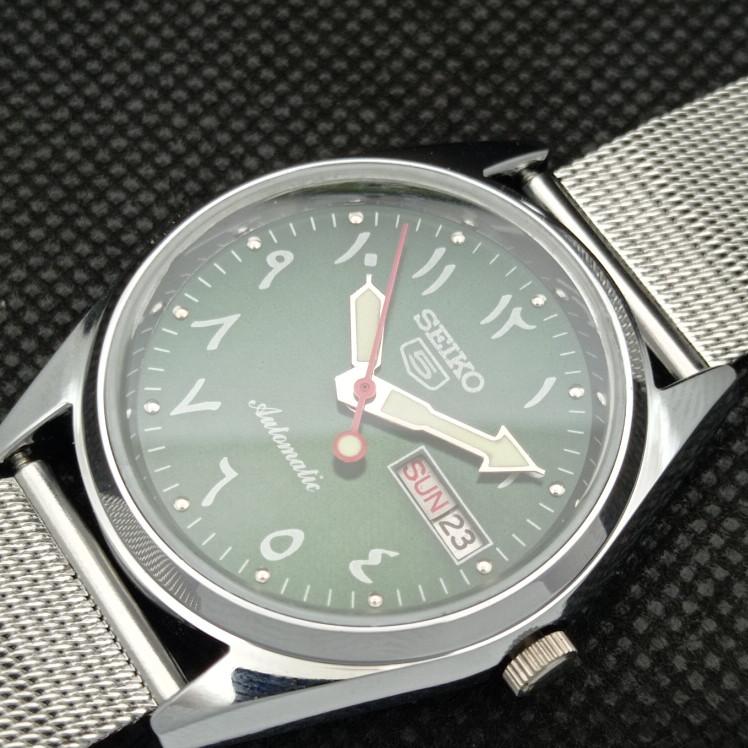 ВОССТАНОВЛЕННЫЕ ВИНТАЖНЫЕ SEIKO 5 АВТОМАТИЧЕСКИЕ 6309A ЯПОНИЯ МУЖСКИЕ АРАБСКИЕ ЧАСЫ a318810-2
