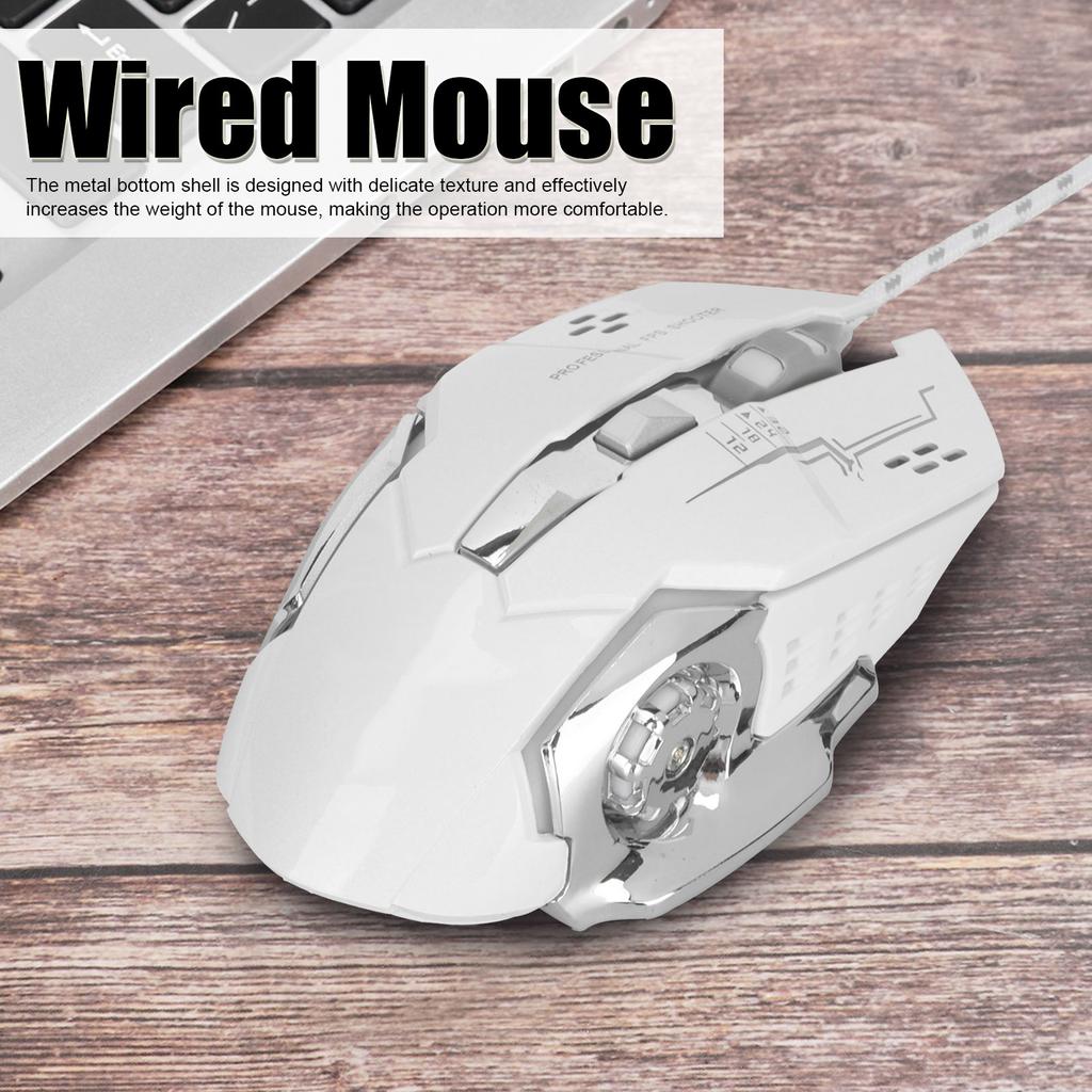 Wired Mouse 6Button USB Port Gaming Luminous Ergonomic Optical Computer Accessories