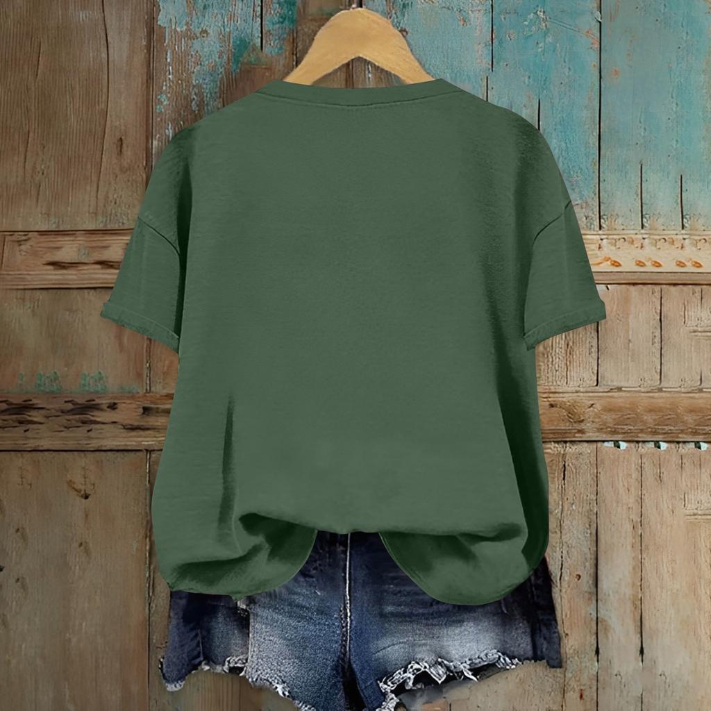 Женская мода повседневная с заниженной линией плеча короткая St. Футболка с круглым вырезом и принтом ко Дню Святого Патрика