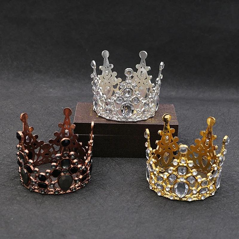 1 шт. Свадебные диадемы, хрустальная маленькая корона, украшение для выпечки торта на день рождения, декоративные украшения для головы, детские маленькие аксессуары для волос