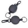 Badge Reel Pull Keychain Retractable Id Holder Security Card Clip Key Ring Black