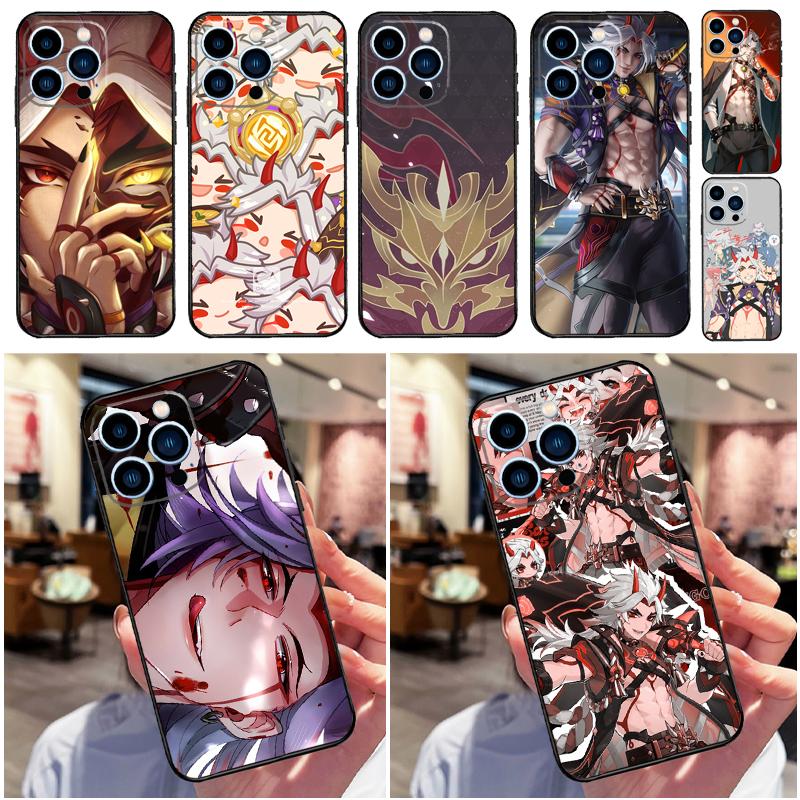 Чехол для телефона Genshin Impact Аратаки Итто Для Apple iPhone 16 15 14 13 12 11 17 Pro Max Mini 17 Air 16e 16 Plus Задняя крышка
