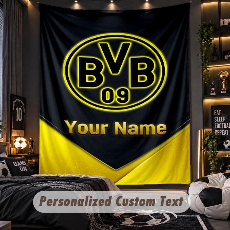 TapestryBorussia Dortmund Custom Name Text Personalized Wall Hanging Tapestry Home Wall Decor
