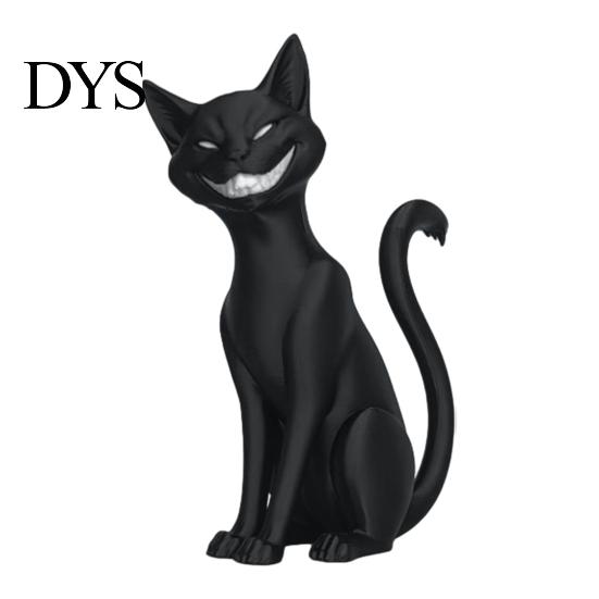 Статуэтка Черной Кошки для Хэллоуина, 3D-печатная Фигурка, Зловещее Настольное Украшение в Готическом Стиле, Реквизит для Фотографии, Темное Фэнтези, Сидящая, для Домашнего Стола