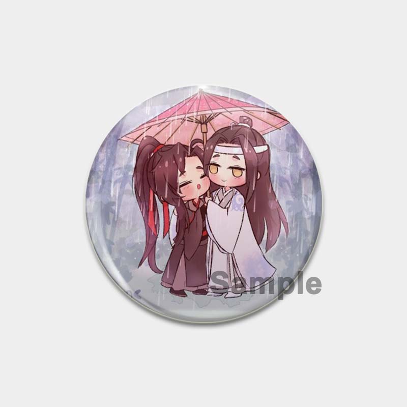 32/44/58 мм аниме Mo Dao Zu Shi брошь, булавки для одежды, аксессуары для рюкзака, мультяшная фигурка Lan Wangji/Wei Wuxian/Chen Qing Ling, значок