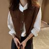 Corduroy Vest for Women Versatile Spring and Autumn Layered Vest Foreign Style Cardigan Top