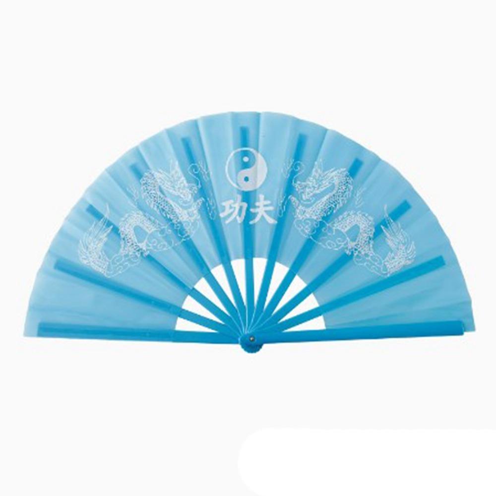 Пластиковая кость Китайский веер Тайцзи Йога Кунг-фу 34 см Ручной складной сценический веер Декор для свадьбы и вечеринки