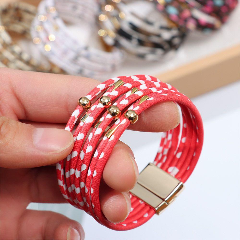 Fashion Elegant Jewelry Multilayer Bangles Wide Wrap Bracelet Leopard Leather Bracelets Wrist Bands