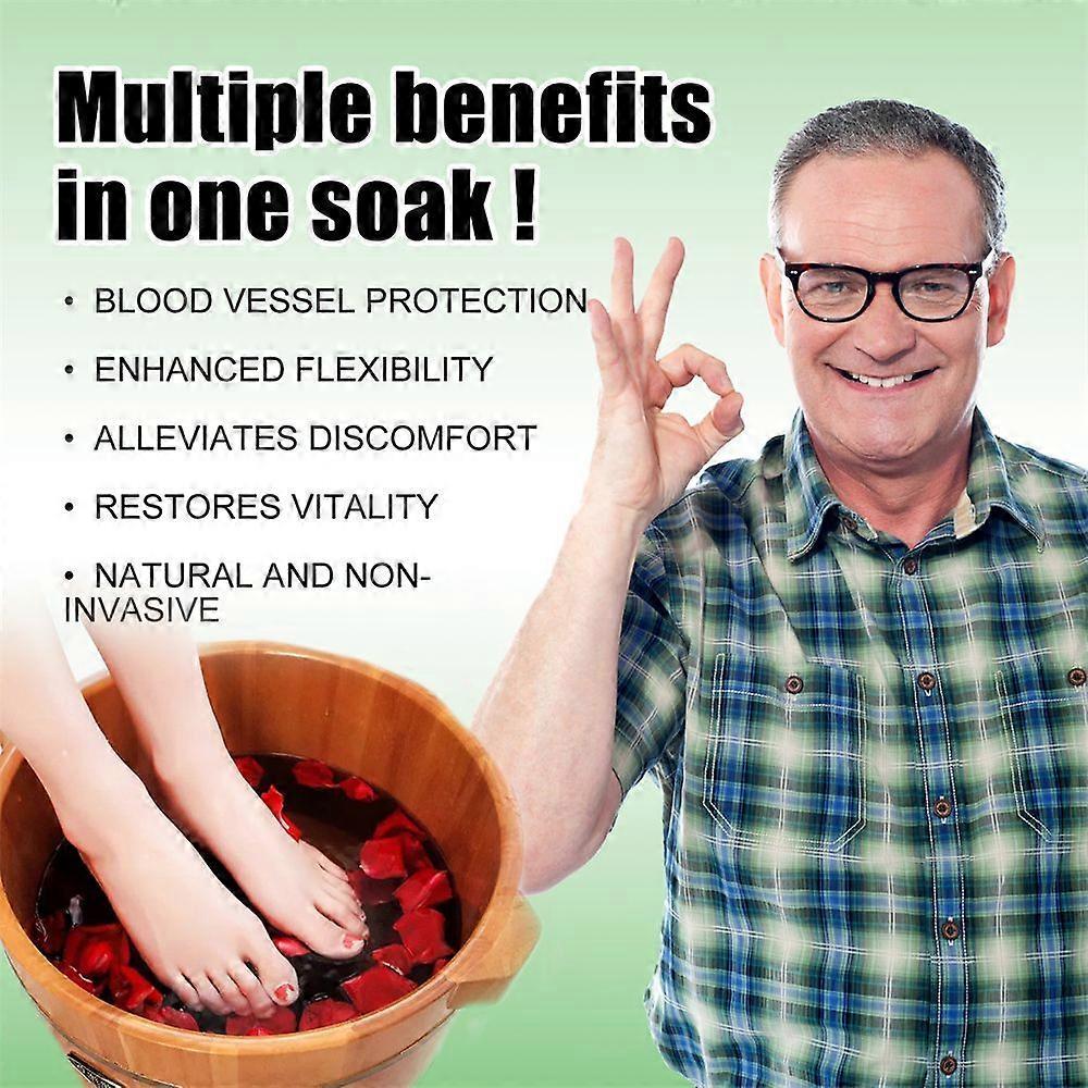 5X Vascular Care Soothing Soak Pack Soothes & Repairs Veins, Dredges Meridians, Herbal Formula for Foot & Leg Care, Relieves Fatigue & Swelling