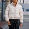 Autumn/Winter Women's Short-Length Cotton Coat Women's Long-Sleeved High-Neck Thermal Jacket Loose-Fit Casual Cotton Coat