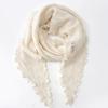 Ruffled Edge Knitting Scarf Soft Breathable Hollow Scarf Triangular Scarf  Spring Autumn Winter