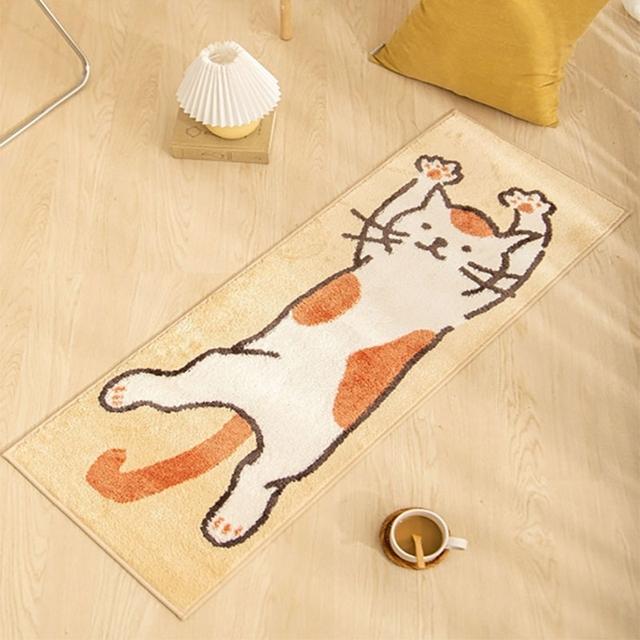 Bedside Long Carpet Cartoon Pattern Letter Cat Non -Slip Carpets Living Room Floor Mat Water Absorption Rugs Tapetes De Sala