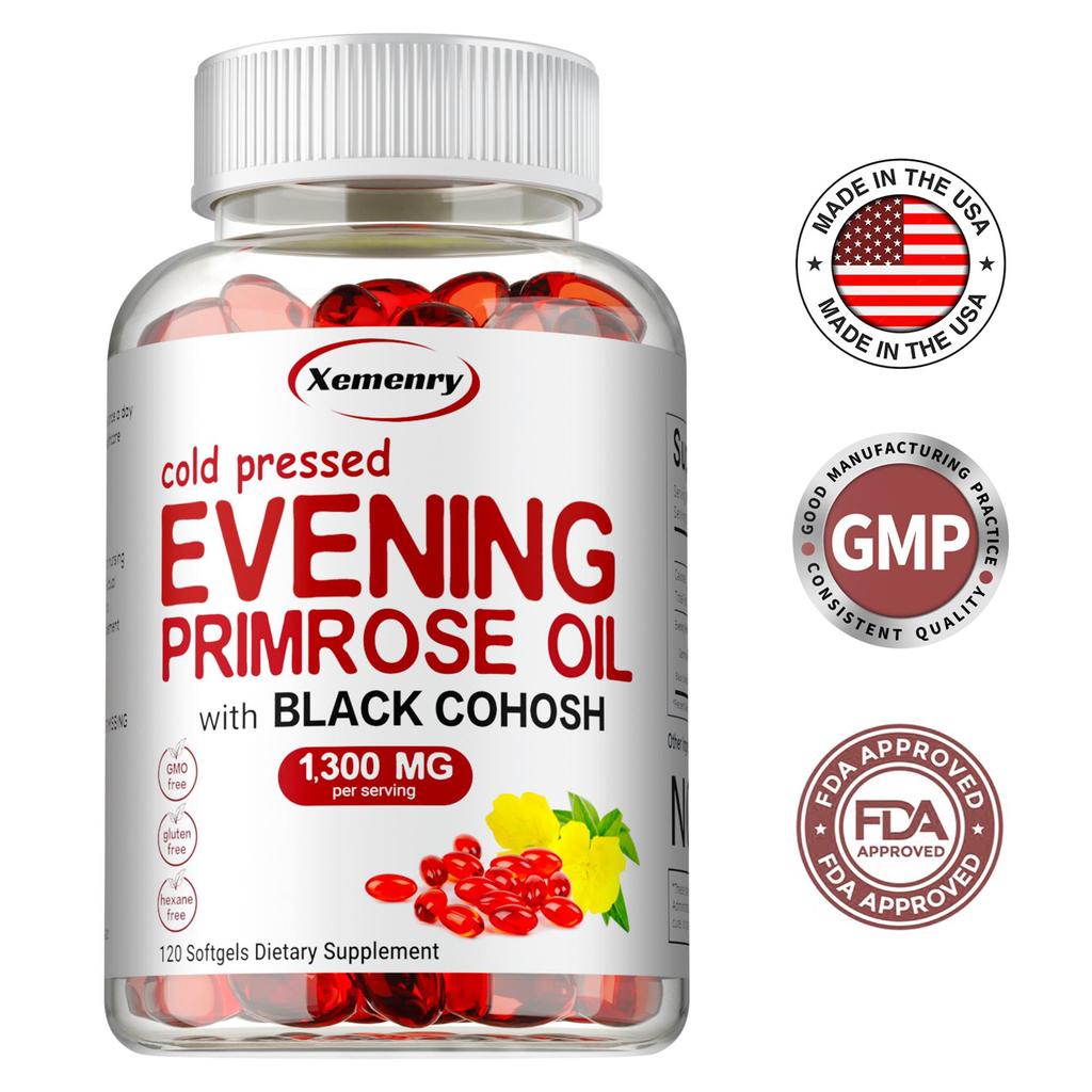 Evening Primrose Oil Capsules - Enhance Immunity, Balance Hormones, Anti-Aging