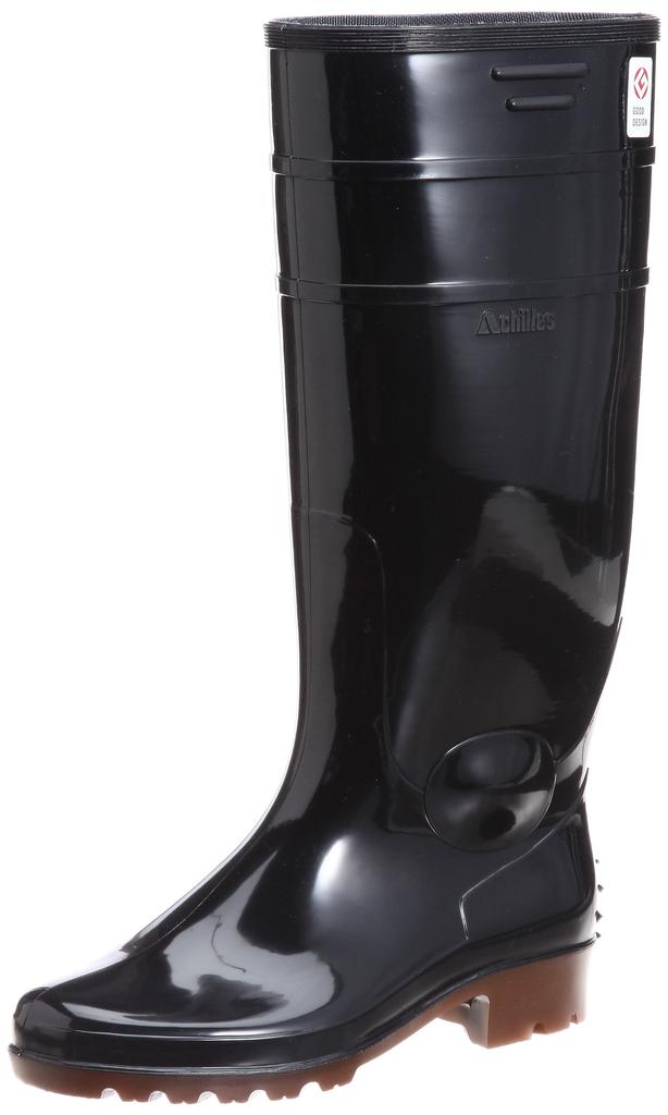 Achilles TWB 2100 Rain Work Made In Adjustable Size Cm Boots, Oil-Resistant Boots, Japan, Length, 2E, Unisex, Black/Brown, 24.0