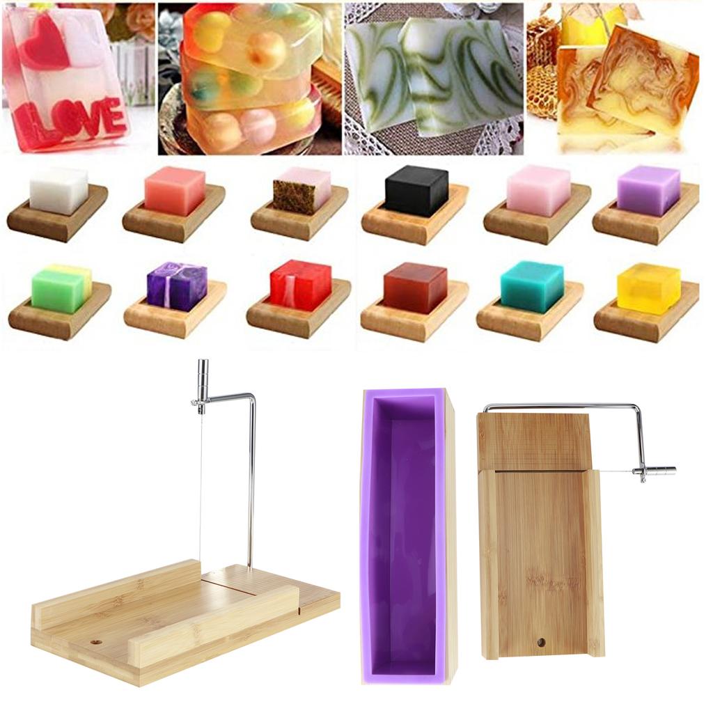 Фиолетовый Многофункциональный DIY Регулируемый Ручной Резак для Мыла Форма Проволочная Режущая Машина(бамбуковый
